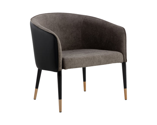 NAHLA ASHER LOUNGE CHAIR - SPARROW GREY / NAPA BLACK
