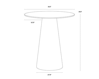 NAHLA DAMON BAR TABLE - GUNMETAL