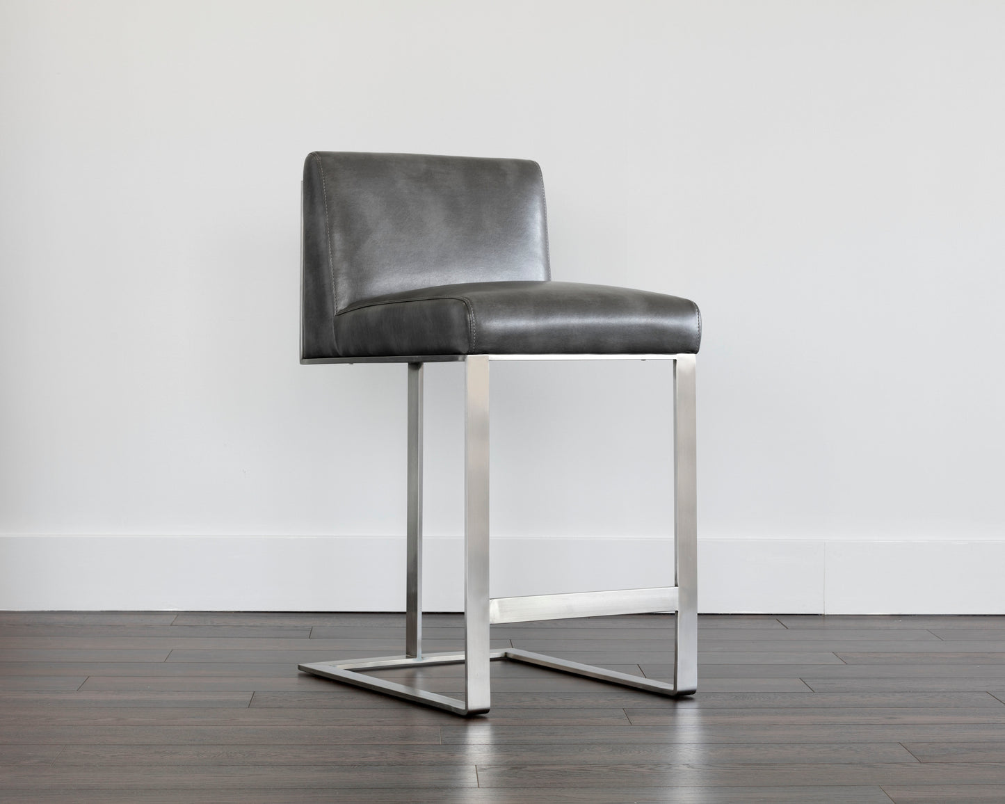 NAHLA DEAN COUNTER STOOL - STAINLESS STEEL - CANTINA MAGNETITE