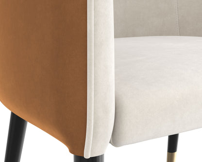 NAHLA ASHER LOUNGE CHAIR - MEG TAUPE / MEG GOLD