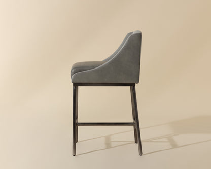 NAHLA DALARY COUNTER STOOL - BRAVO METAL / POLO CLUB STONE
