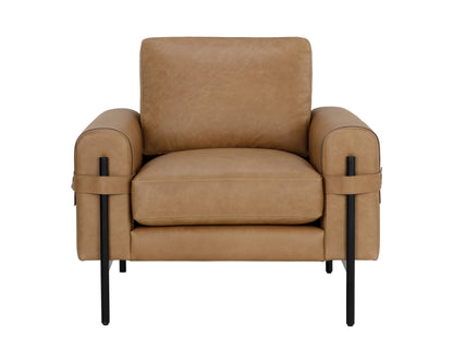 NAHLA CAMUS ARMCHAIR - LUDLOW SESAME LEATHER