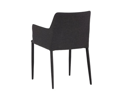 NAHLA RENEE DINING ARMCHAIR - ARMOUR GREY / DARK SLATE