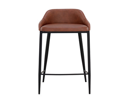 NAHLA ASTRA COUNTER STOOL - BLACK - CINNAMON BROWN