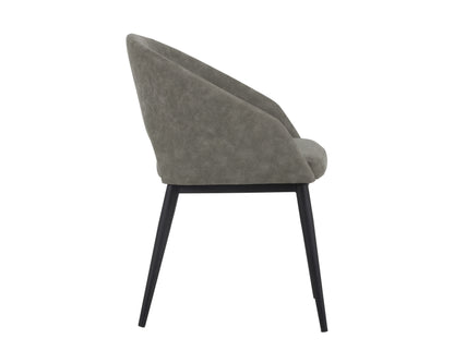 NAHLA THATCHER DINING ARMCHAIR - BLACK - ANTIQUE GREY