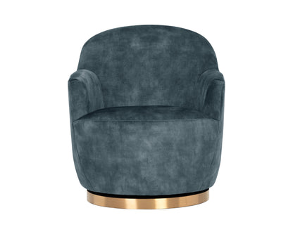 NAHLA CASEY SWIVEL LOUNGE CHAIR - NONO PETROL