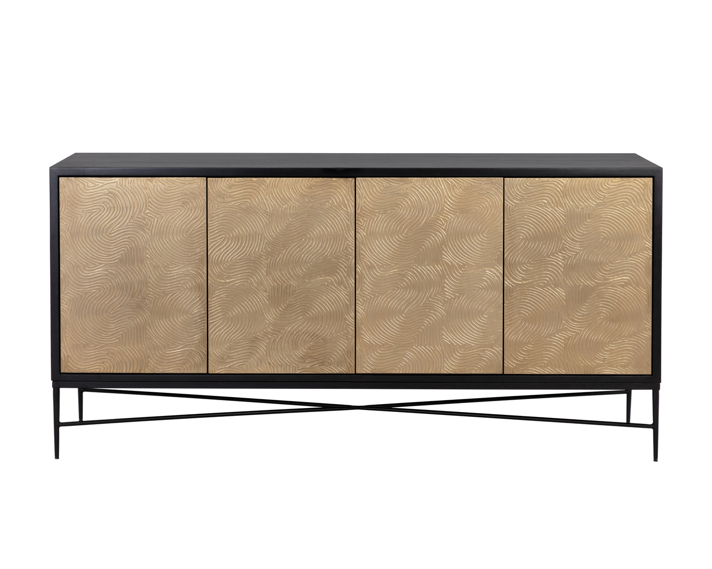 NAHLA ALGARVE SIDEBOARD - BLACK / CHAMPAGNE GOLD