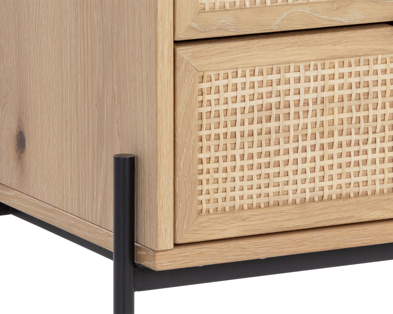 NAHLA AVIDA NIGHTSTAND - BLACK - RUSTIC OAK/NATURAL