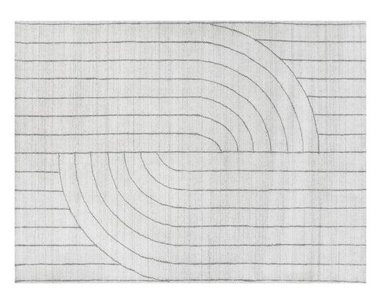 NAHLA FEZ HAND-LOOMED RUG - IVORY / GREY - 9' X 12'