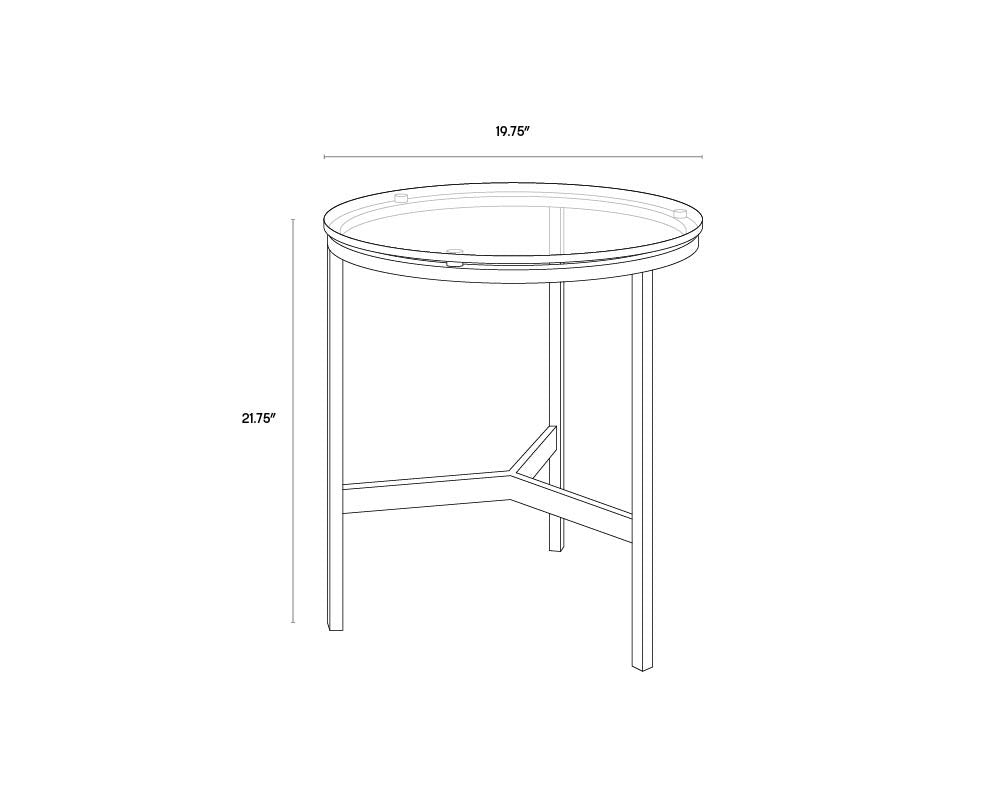 NAHLA FLATO END TABLE - ANTIQUE BRASS