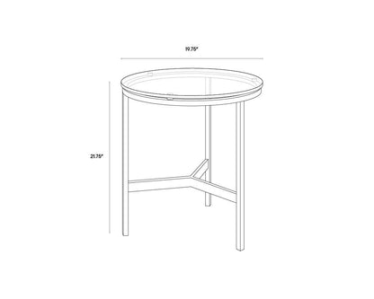NAHLA FLATO END TABLE - ANTIQUE BRASS