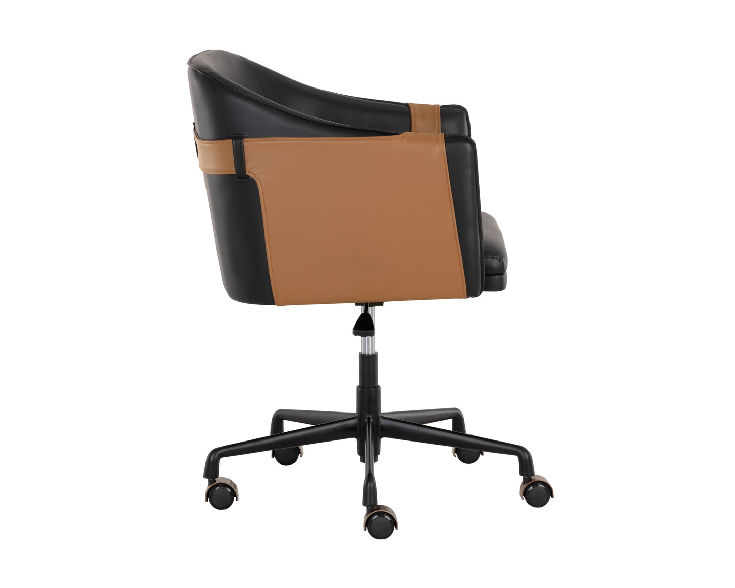 NAHLA CARTER OFFICE CHAIR - NAPA BLACK / NAPA COGNAC