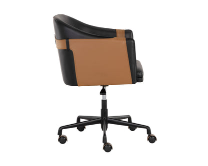 NAHLA CARTER OFFICE CHAIR - NAPA BLACK / NAPA COGNAC