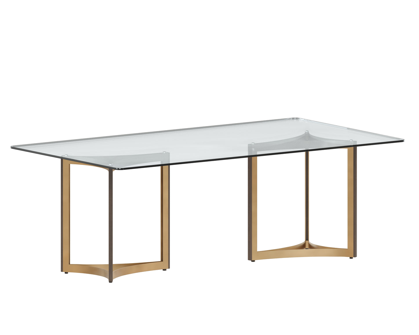 NAHLA GLASS DINING TABLE TOP - RECTANGULAR - CLEAR - 86.5"
