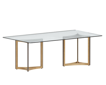 NAHLA GLASS DINING TABLE TOP - RECTANGULAR - CLEAR - 86.5"