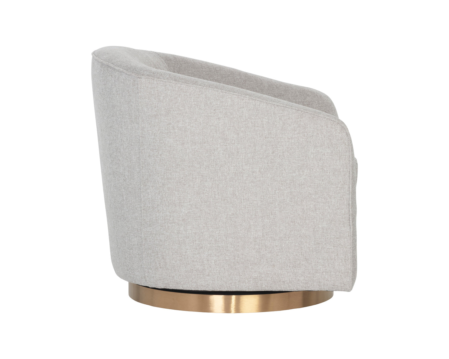 NAHLA HAZEL SWIVEL LOUNGE CHAIR - GOLD - BELFAST HEATHER GREY