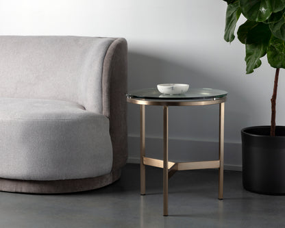 NAHLA FLATO END TABLE - ANTIQUE BRASS