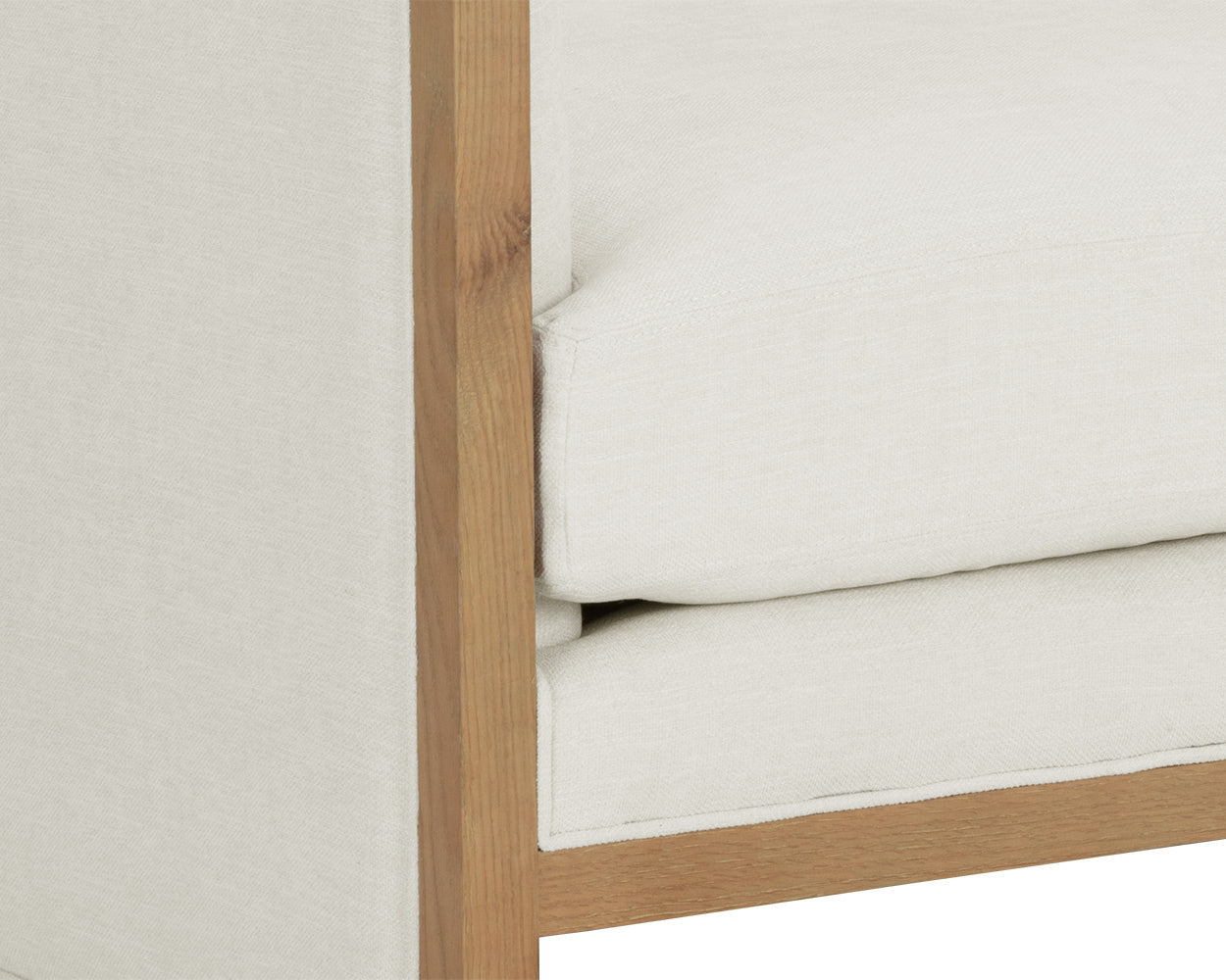 NAHLA CHLOE LOUNGE CHAIR - NATURAL - HEATHER IVORY TWEED