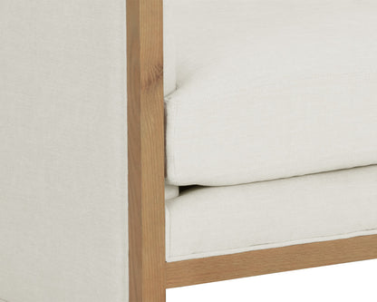NAHLA CHLOE LOUNGE CHAIR - NATURAL - HEATHER IVORY TWEED