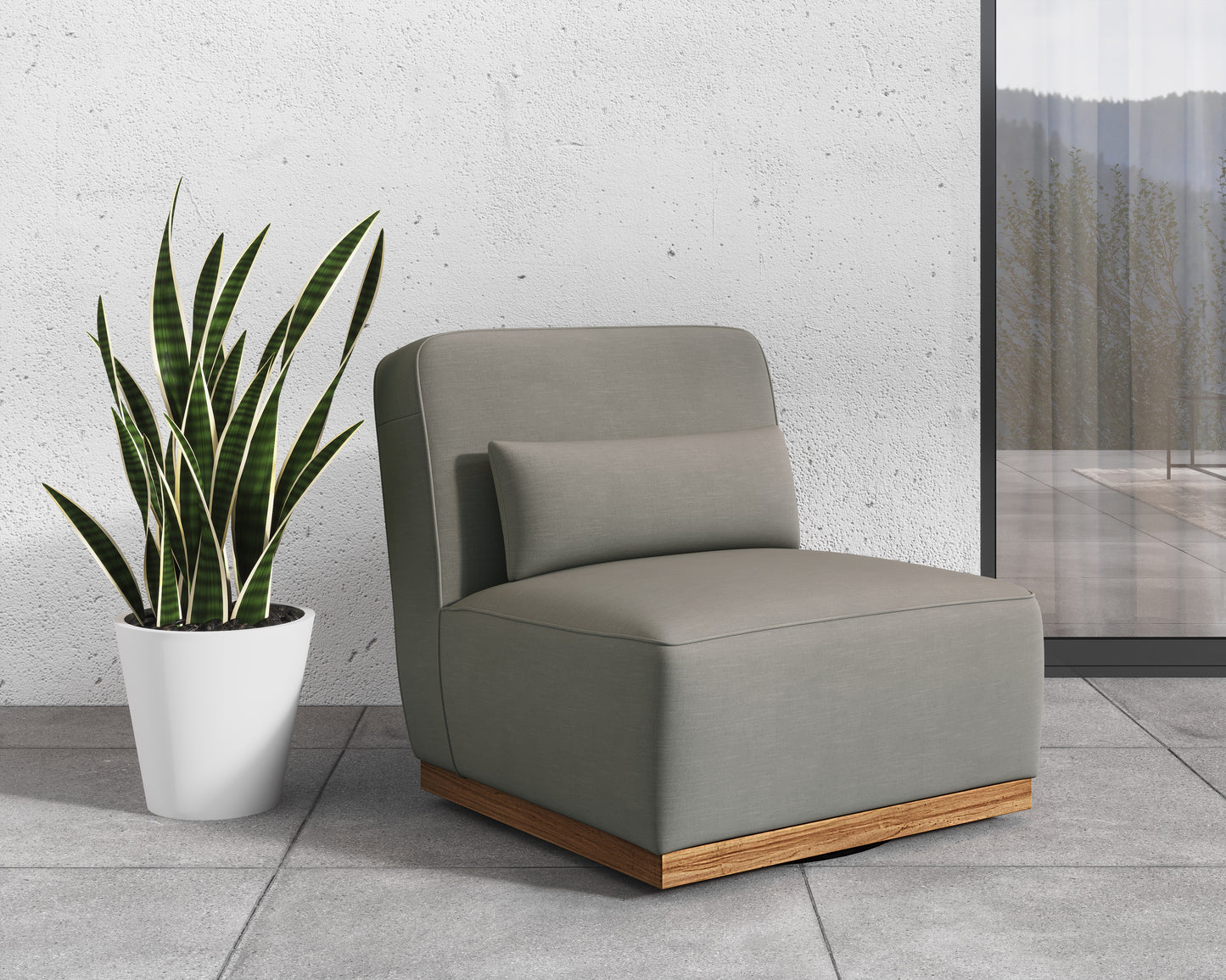 NAHLA CARBONIA SWIVEL LOUNGE CHAIR - PALAZZO TAUPE