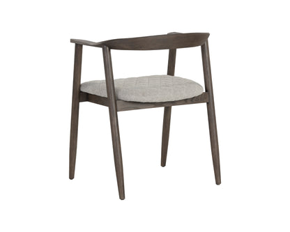 NAHLA JEREMY DINING ARMCHAIR - DARK BROWN - BELFAST HEATHER GREY
