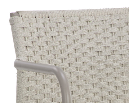 NAHLA CASELLA STACKABLE DINING ARMCHAIR - GREIGE - CREAM