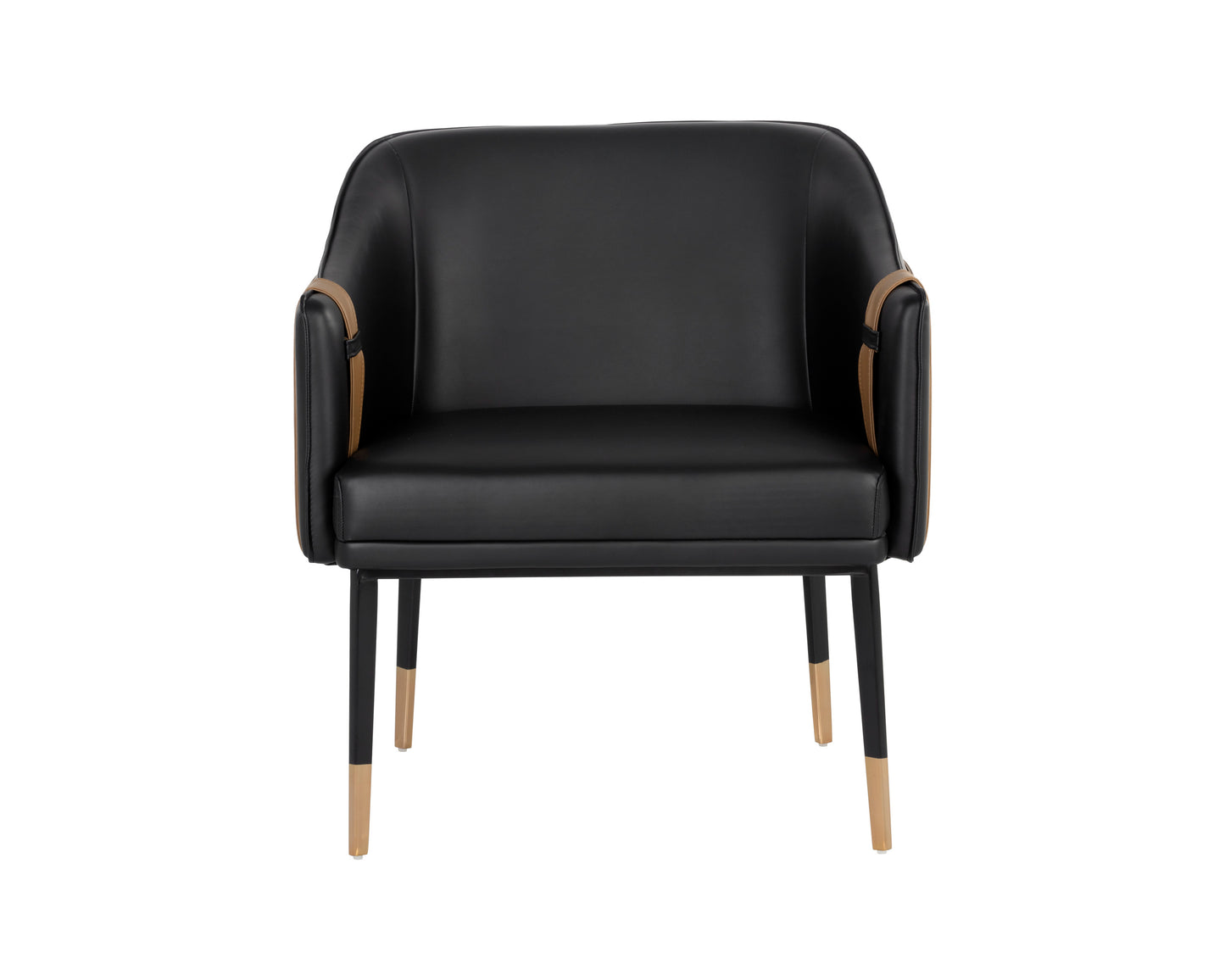 NAHLA CARTER LOUNGE CHAIR - NAPA BLACK / NAPA COGNAC