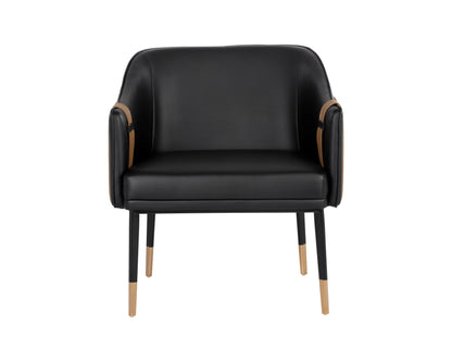 NAHLA CARTER LOUNGE CHAIR - NAPA BLACK / NAPA COGNAC