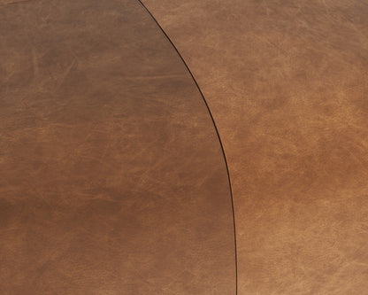 NAHLA ELIO OTTOMAN - COGNAC LEATHER