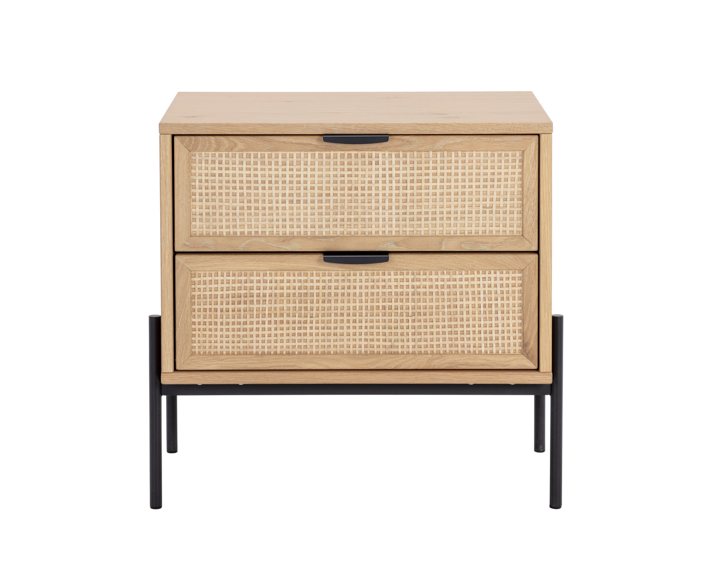 NAHLA AVIDA NIGHTSTAND - BLACK - RUSTIC OAK/NATURAL