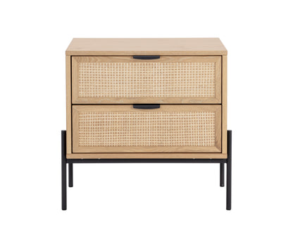 NAHLA AVIDA NIGHTSTAND - BLACK - RUSTIC OAK/NATURAL