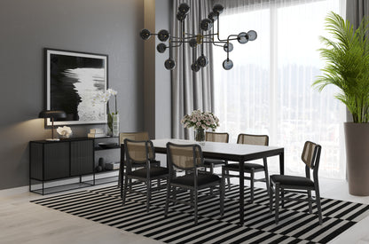 NAHLA ZIGBY HAND-WOVEN RUG - BLACK / IVORY - 9' X 12'