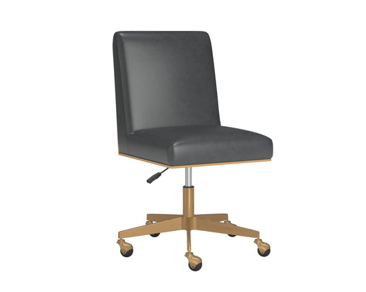 NAHLA DEAN OFFICE CHAIR - BRUSHED BRASS - BRAVO PORTABELLA