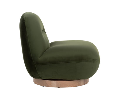 NAHLA FRANZE SWIVEL LOUNGE CHAIR - MOSS GREEN