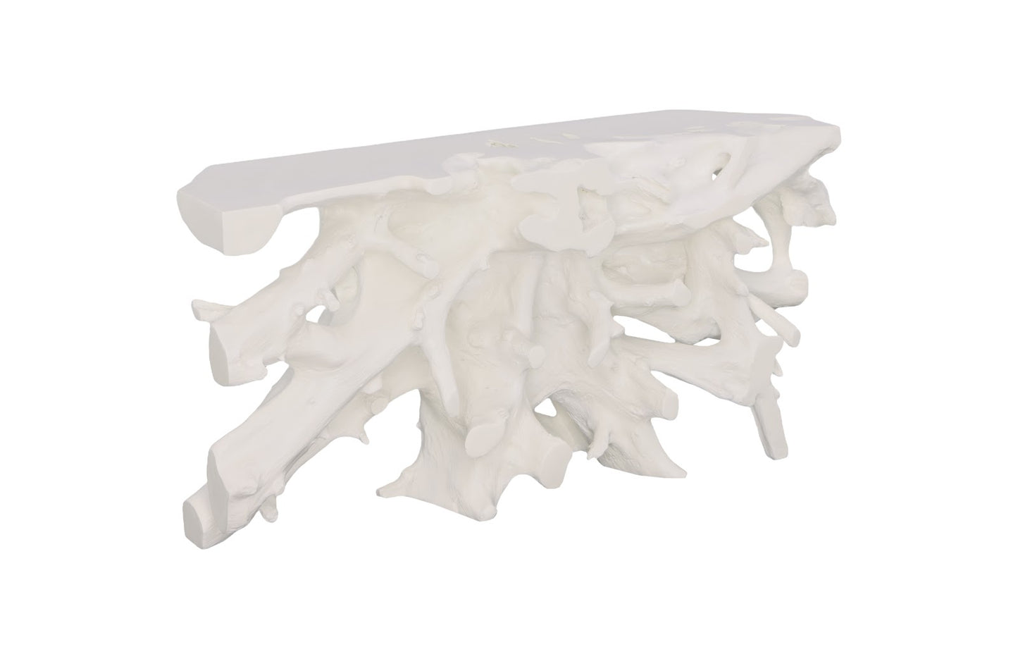 Beau Cast Root Console Table, Gel Coat White