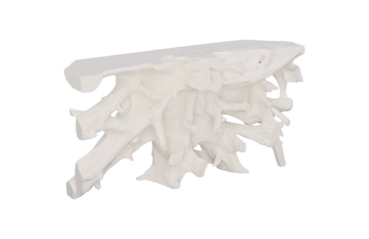 Beau Cast Root Console Table, Gel Coat White