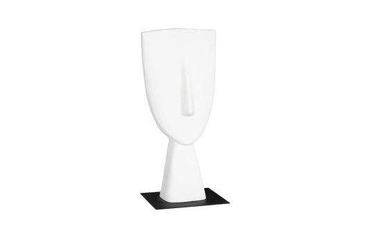 Cycladic Head Sculpture, Wide, White, Medium