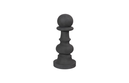 Pawn Chess Sculpture, Cast Stone Black