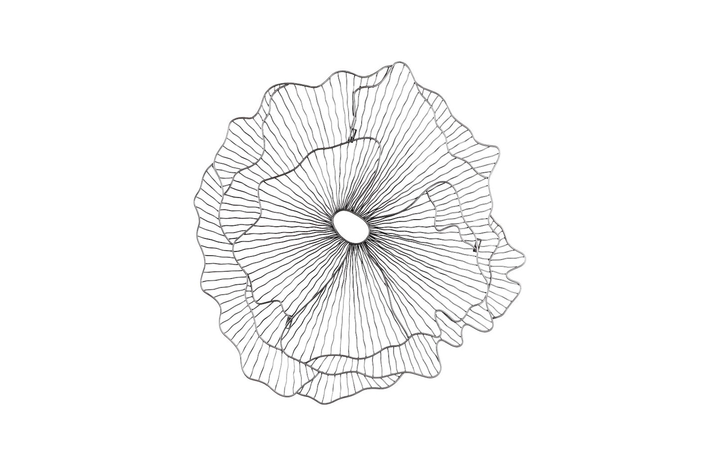Poppy Flower Wall Art, Silver/Black, SM