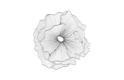 Poppy Flower Wall Art, Silver/Black, SM