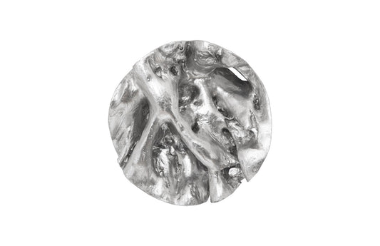 Cast Root Wall Tile, Resin, Silver Leaf, Round