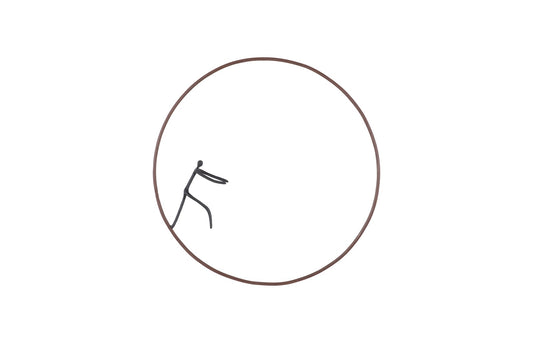 Olympic Figure in Iron Ring, Black, Rust, Style D