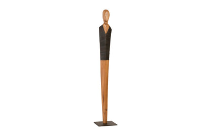 Vested Male Sculpture, Large, Chamcha, Natural, Black, Copper