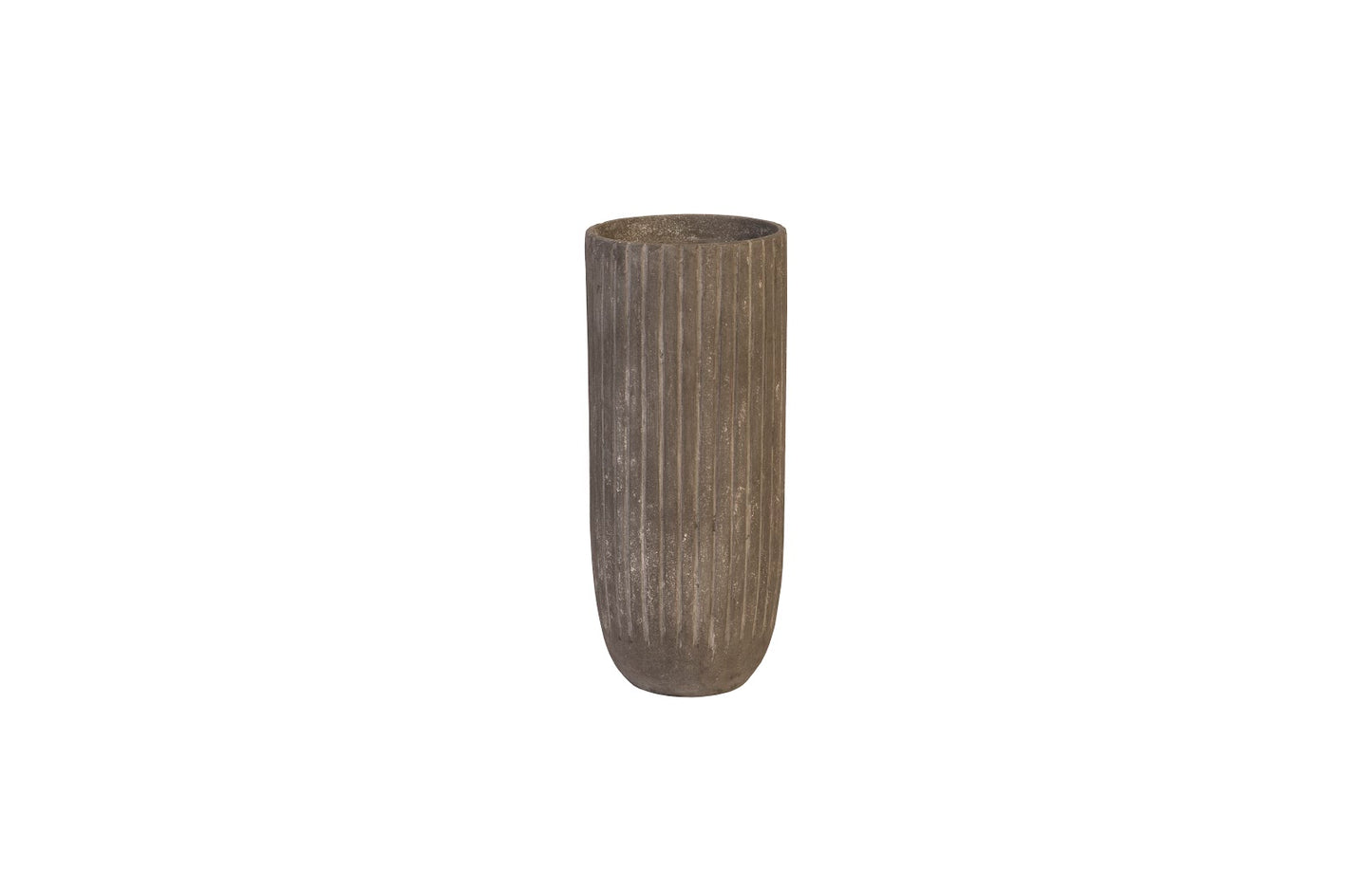 Fluted Planter, Medium, Gray