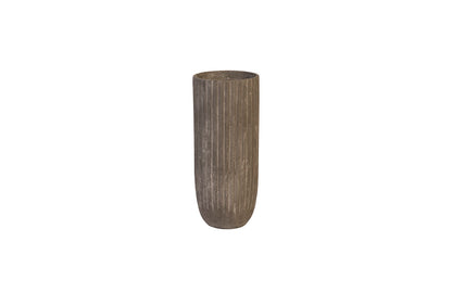 Fluted Planter, Medium, Gray