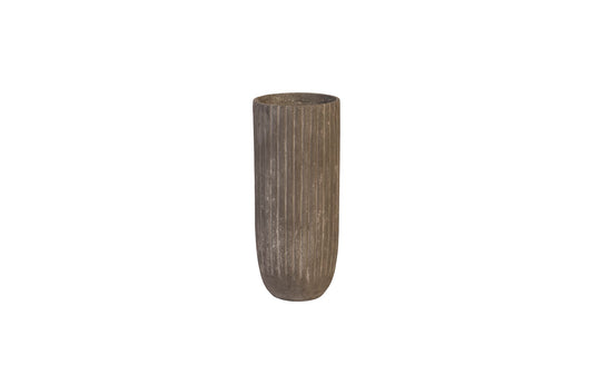 Fluted Planter, Medium, Gray