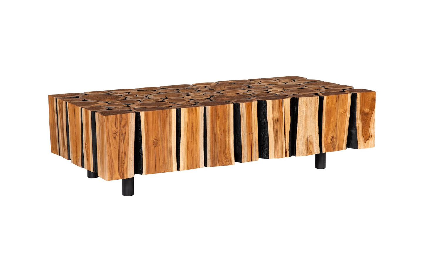 Boscage Coffee Table on Black Metal Legs, Rectangular