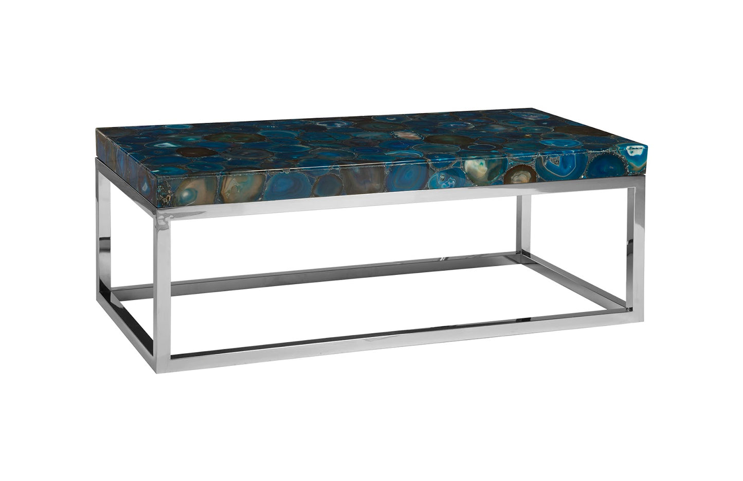 Agate Coffee Table, Stainless Steel Base