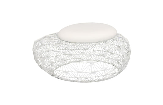 Wire Mesh Stone Stool with Cushion, SM