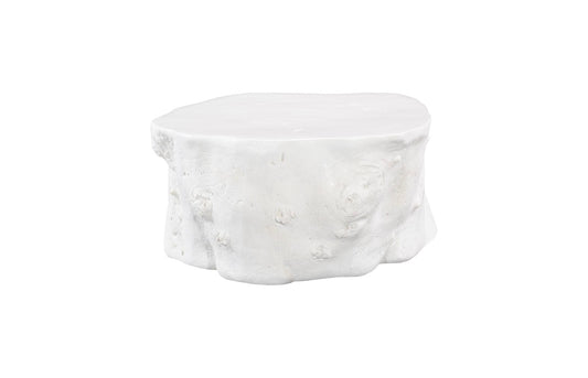 Log Coffee Table, Gel Coat White
